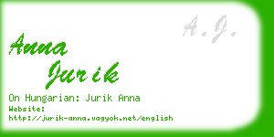 anna jurik business card